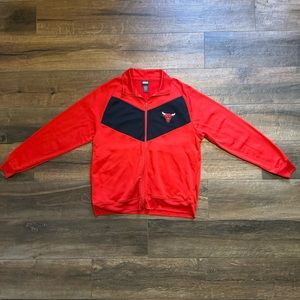 Vintage 90s Bulls NBA Half Zip Red/Black Sweater Authentic Heavyweight Large